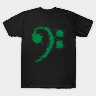 Bass Clef Green - Cool Funny Music Lovers Gift T-Shirt